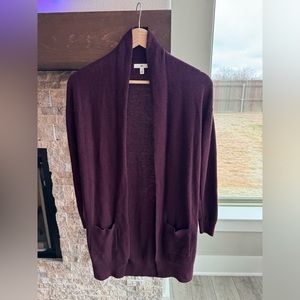 Nordstrom BP burgundy longline ribbed knit cardigan XXS